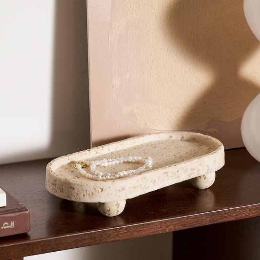 DN DECONATION Decorative Tray with Legs, 4 Footed Coffee Table Trays Decor