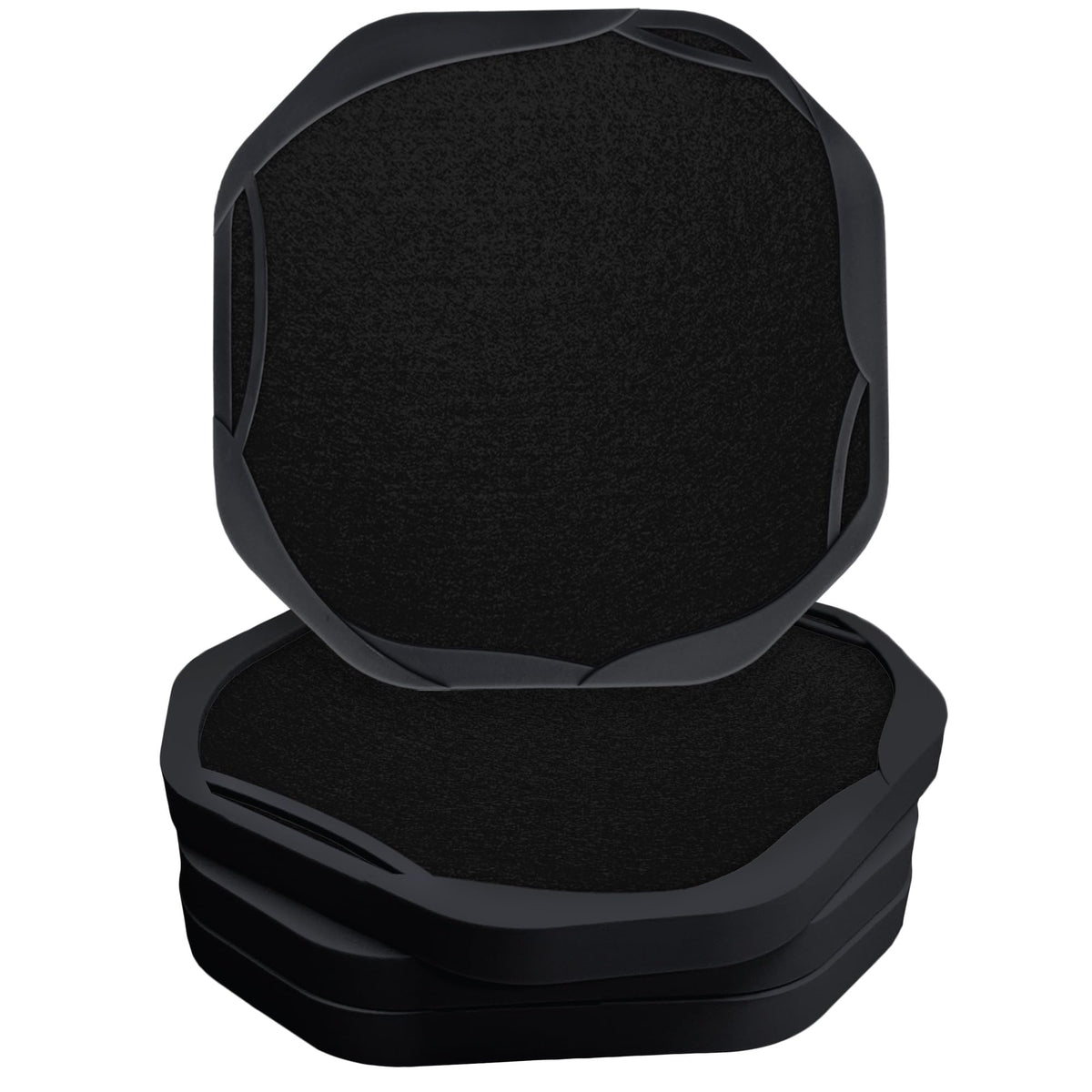 UMIRRO Absorbent Felt & Silicone Drink Cup Coasters Set of 6 with Holder