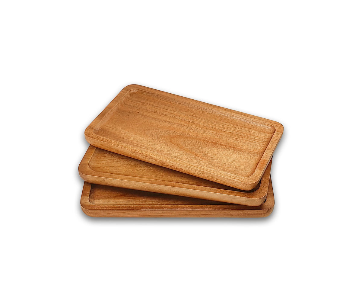 Small Wooden Tray (7.5 x 4.1 inch), Oval Mini Serving Tray
