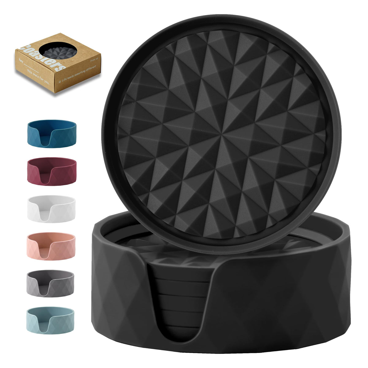 Silicone Drink Coasters Set of 4, Coaster for Desk