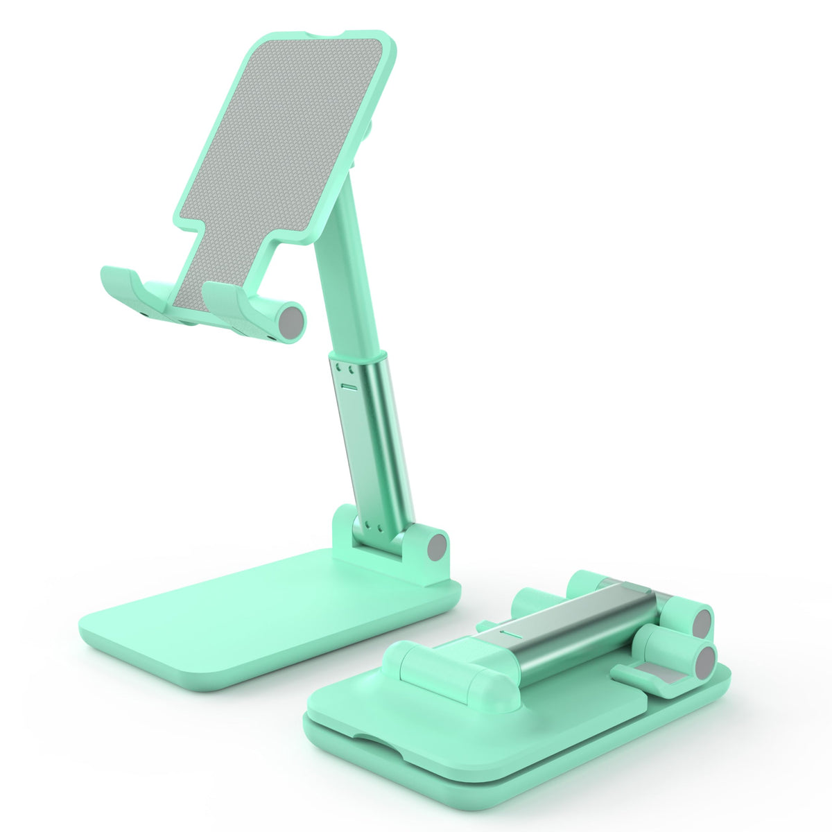Cell Phone Stand, Adjustable Angle and Height Cell Phone Holder for Desk, Foldable and Portable, Anti-Slip Silicone Pad, Compatible with All Mobile Phones and 4-8 Inch Devices, Pink