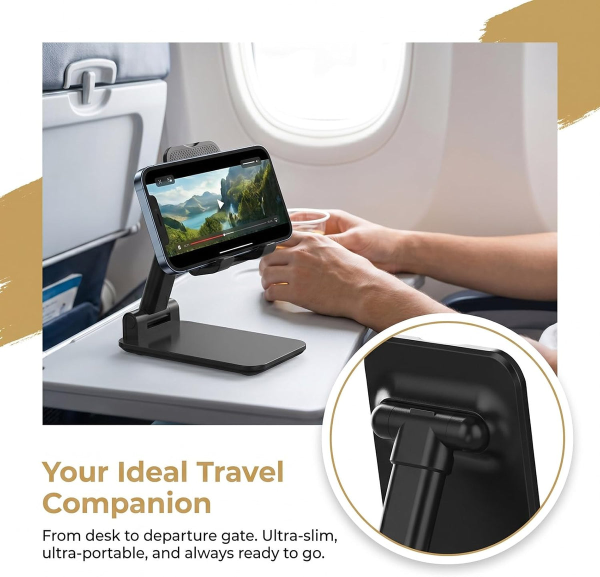 Phone Stand for Desk Cell Phone Holder Stands for iPhones, Black