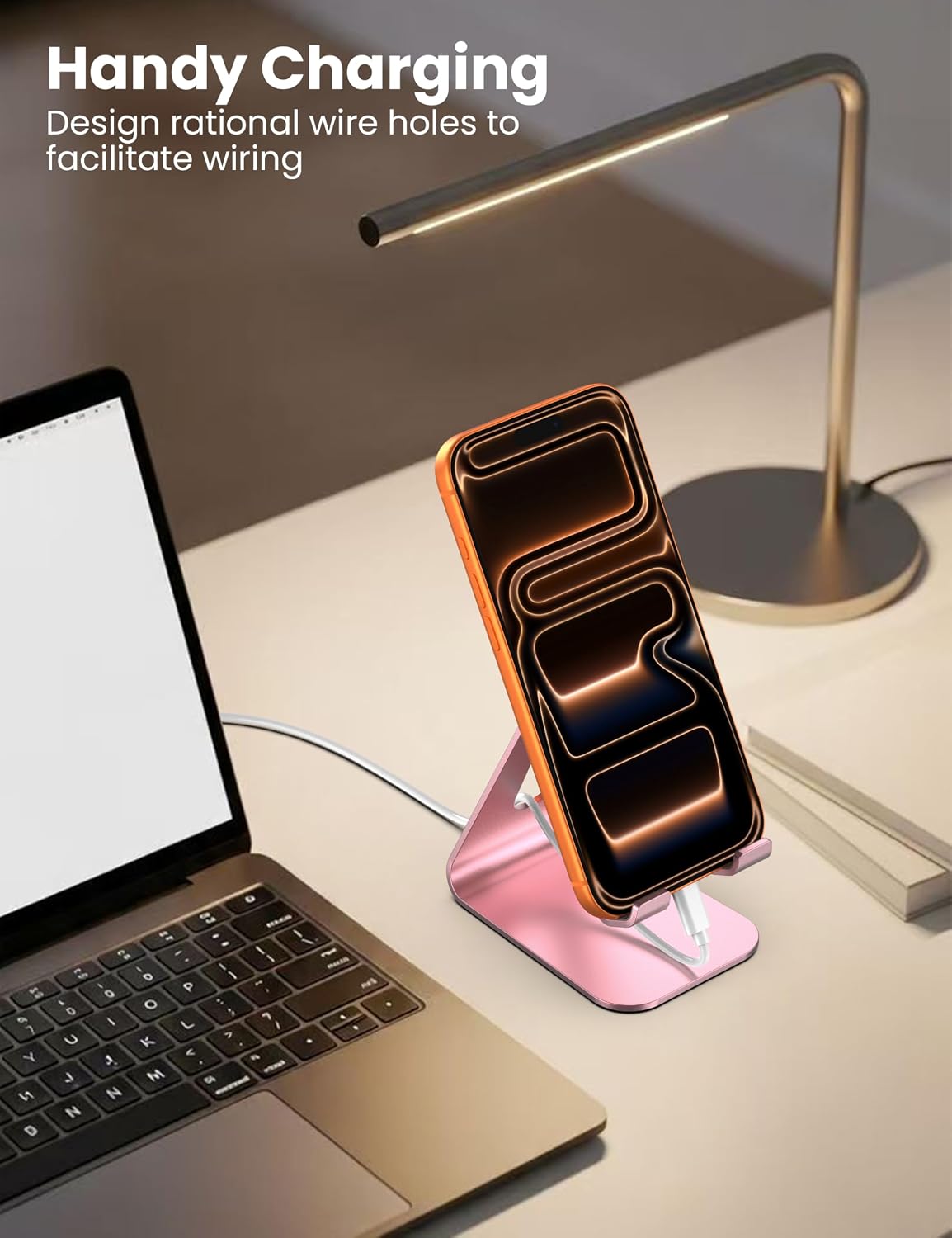 2Pack Phone Stand, Simple Cellphone Holder for Desk, Desk Phone Stand,Pink