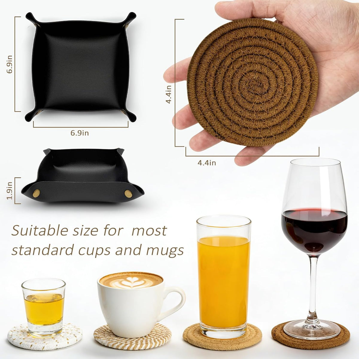 Coasters Set of 4, Boho 4-Color