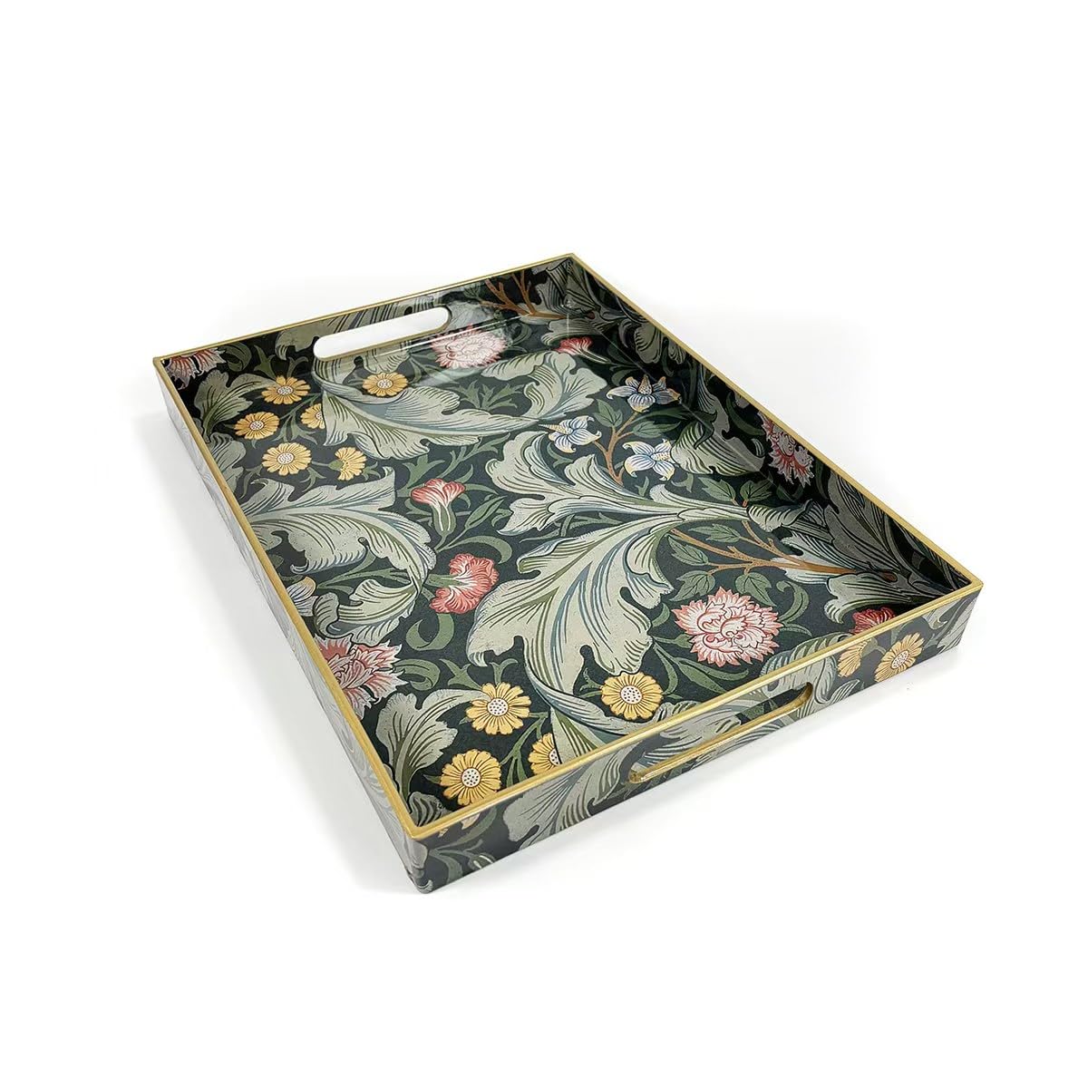 Sooyee Acrylic Serving Tray with Handles,Green Valley