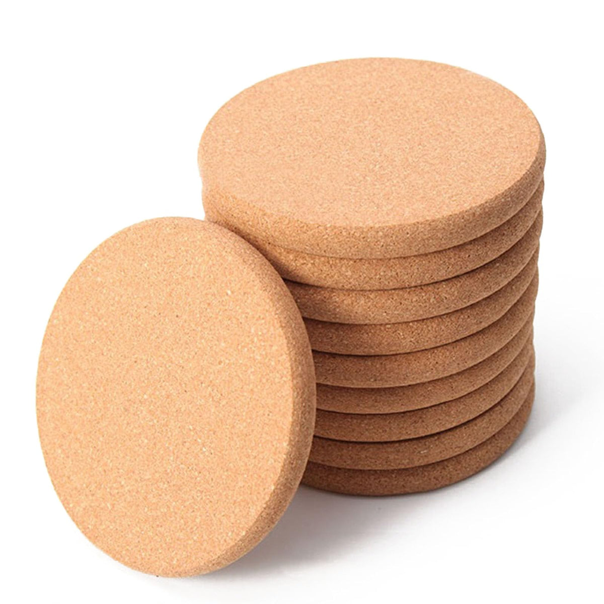 12 Pcs Cork Coasters, Reuse Cork Coaster for Drink, Blank Coaster for Craft