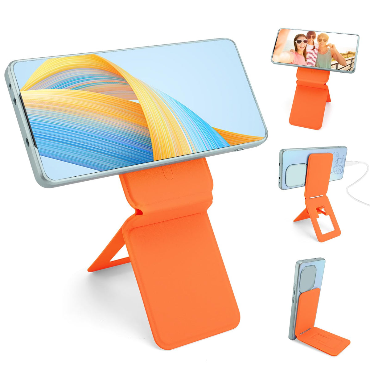 Magnetic Tripod Phone Stand, Slim Foldable Phone Holder for Iphone(Black)