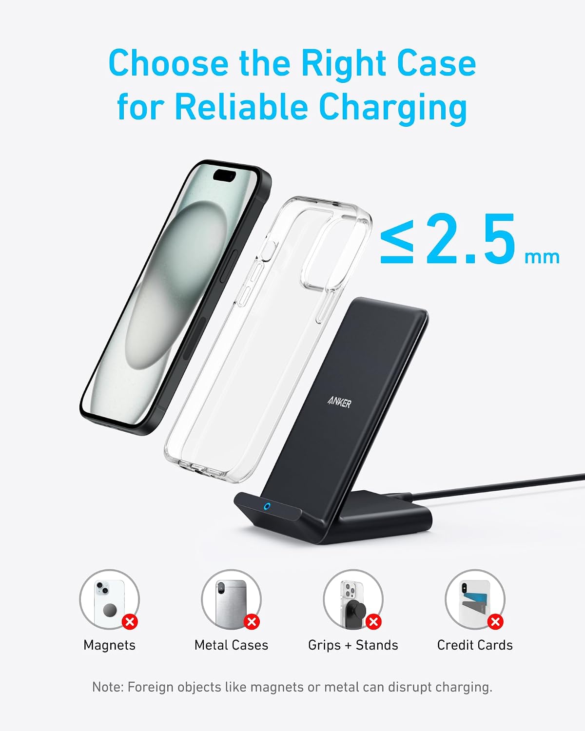 Anker 313 Qi-Certified 10W Max Wireless Charger Stand