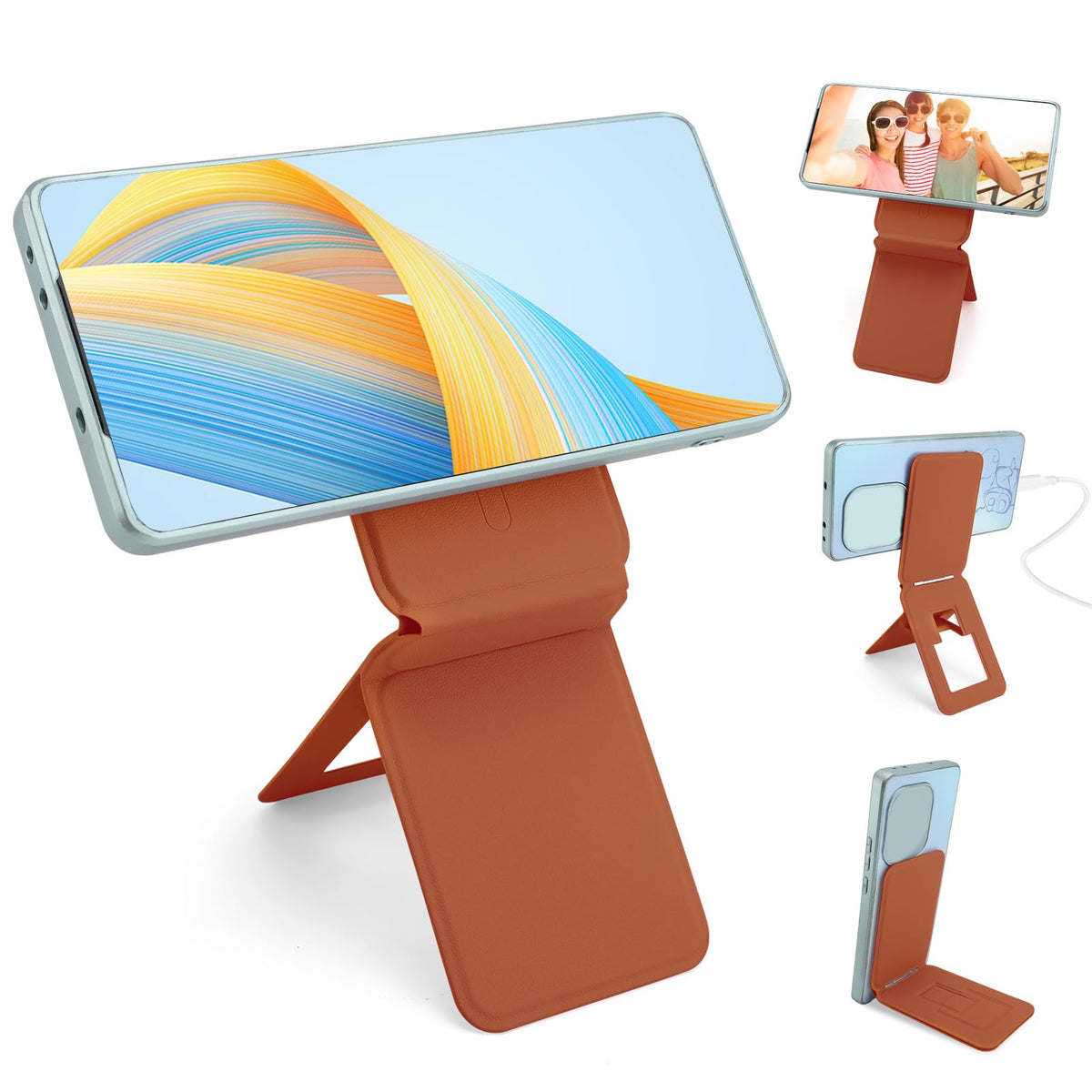 Magnetic Tripod Phone Stand, Slim Foldable Phone Holder for Iphone(Black)