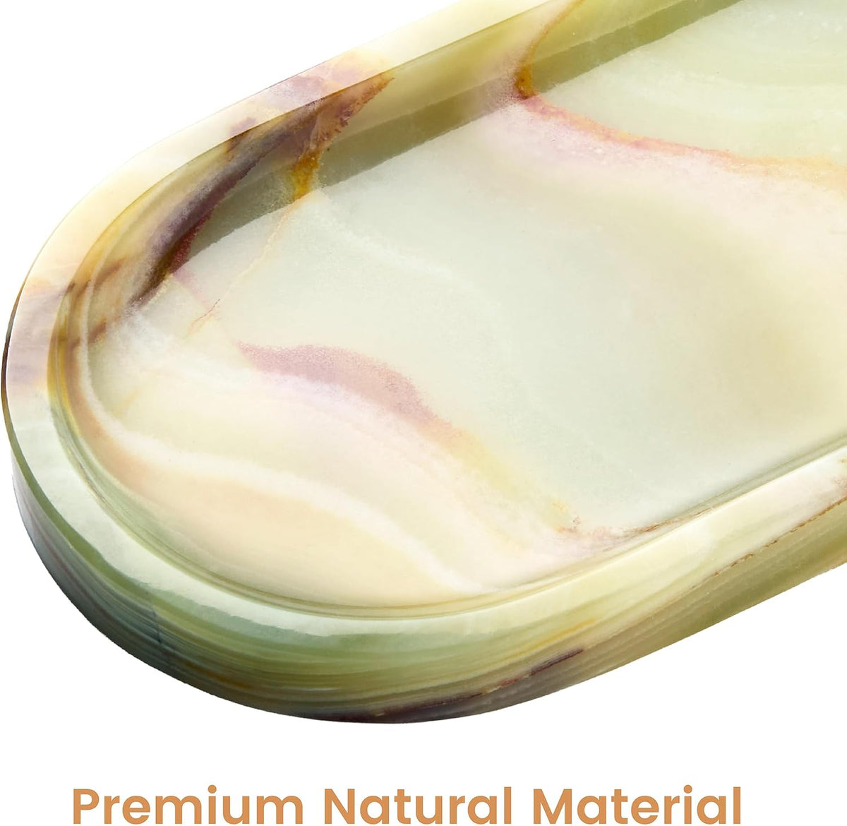 Natural Marble Decorative Tray, 9.8”x4.4”, Green