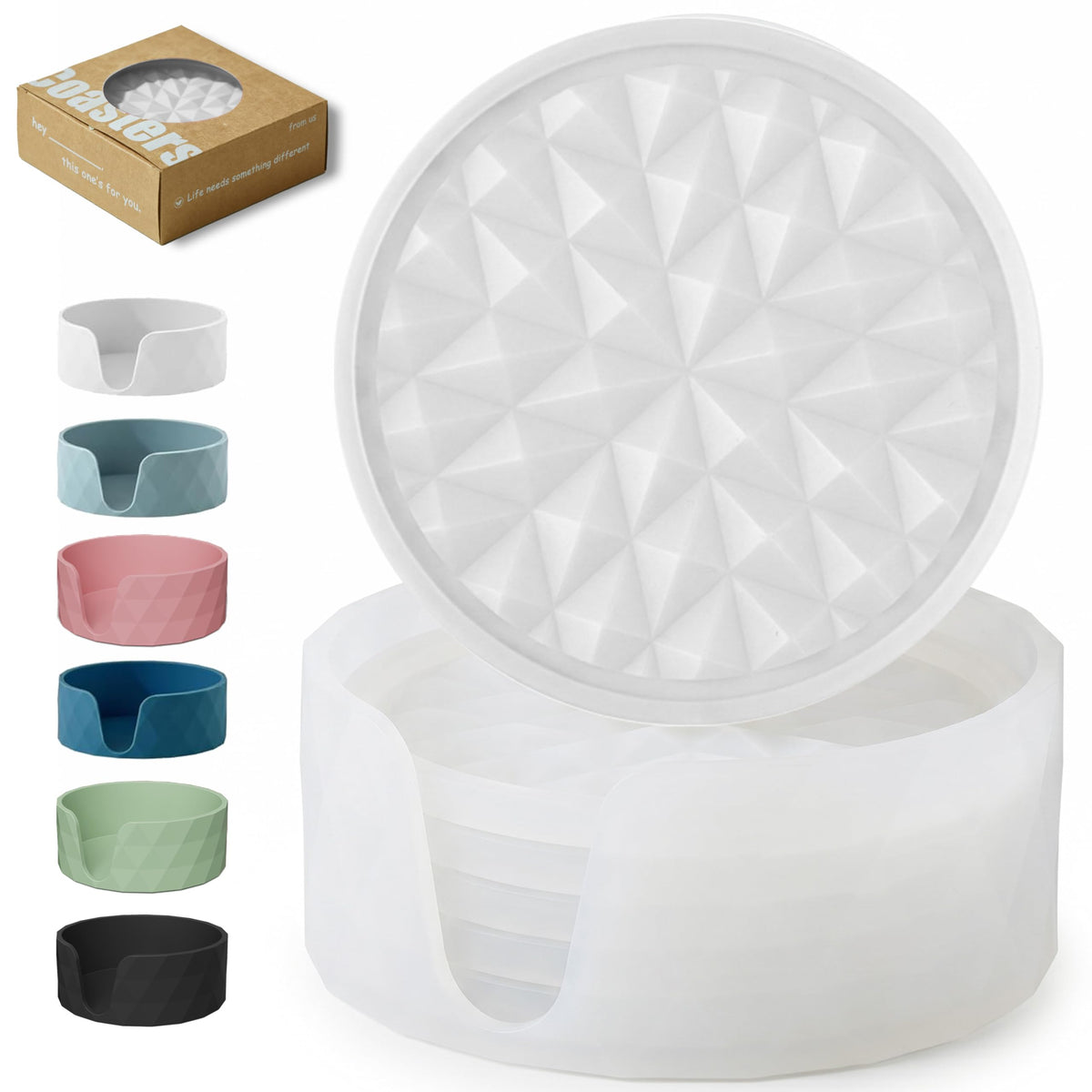 Silicone Drink Coasters Set of 4, Coaster for Desk