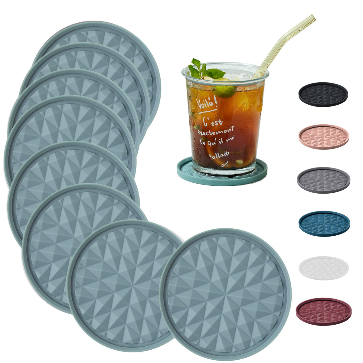 Silicone Drink Coasters Set of 4, Coaster for Desk