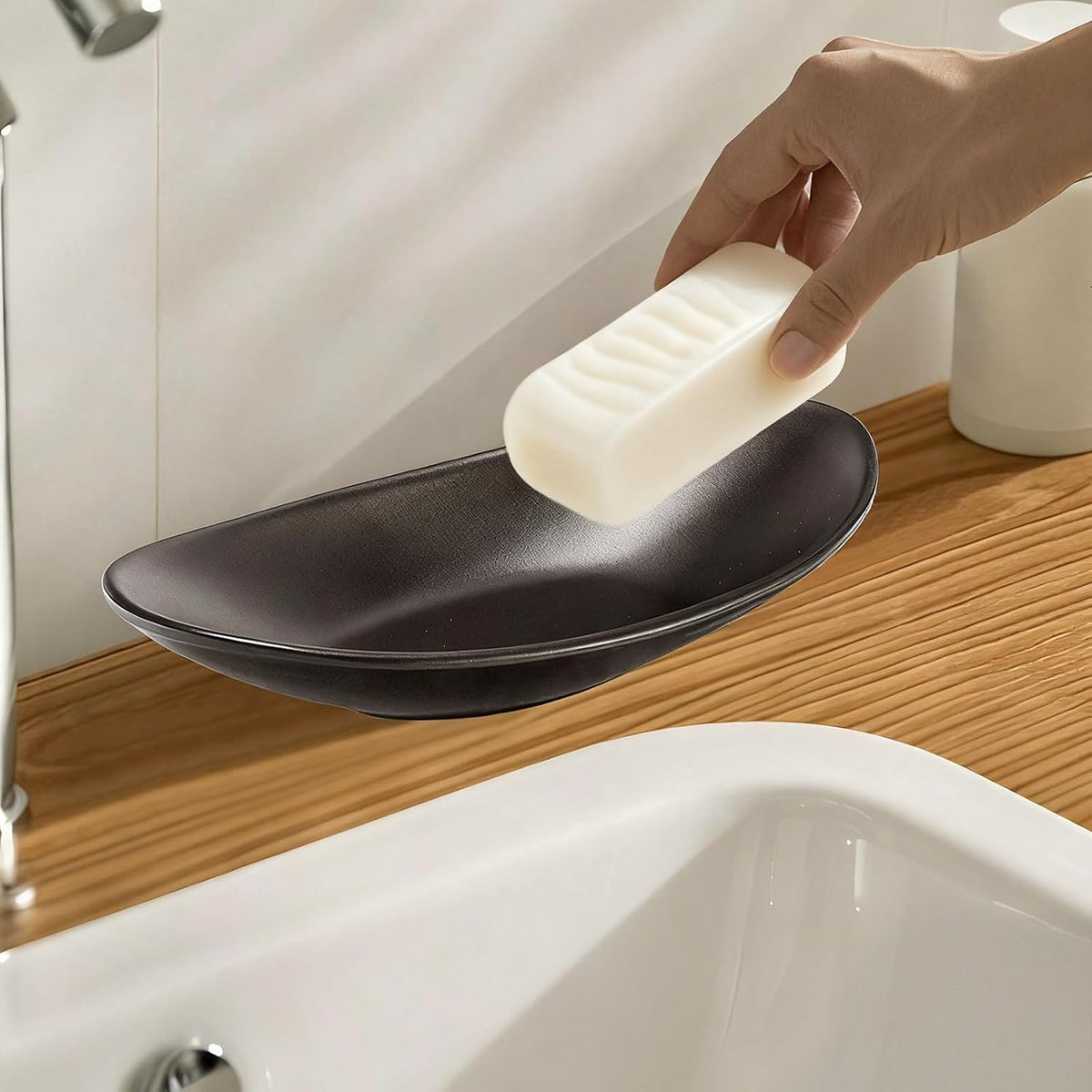 Binoster Black ring jewellery tray organiser tray, dresser decor key flat jewellery bowl decorative oval dish