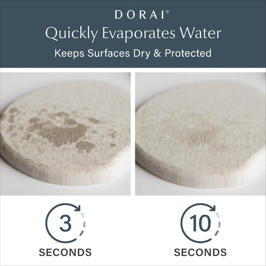Dorai Home Stone Coasters Set - Diatomaceous Earth Water-Absorbing Drink Coaster for Coffee Table, Kitchen or Bar, Modern Stone Appearance | Sandstone - Set of 4