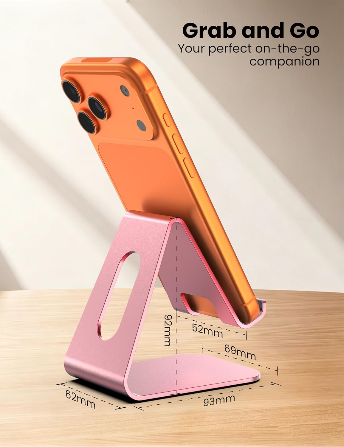2Pack Phone Stand, Simple Cellphone Holder for Desk, Desk Phone Stand,Pink