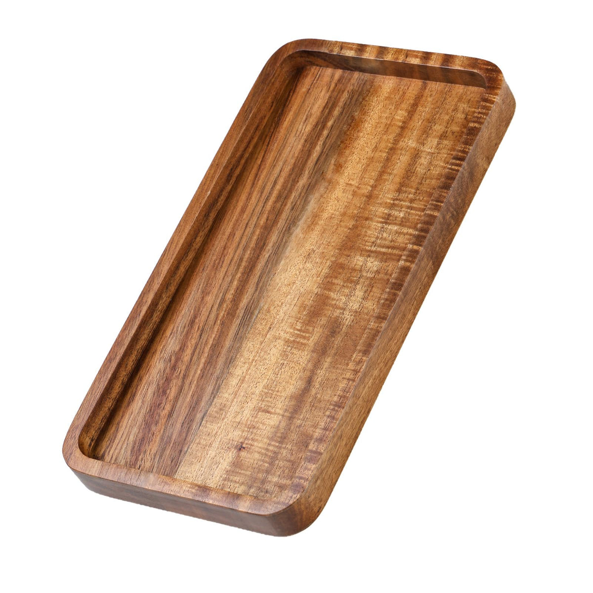 Wooden Bathroom Vanity Tray, 9.9" Small Decorative Wood Trays