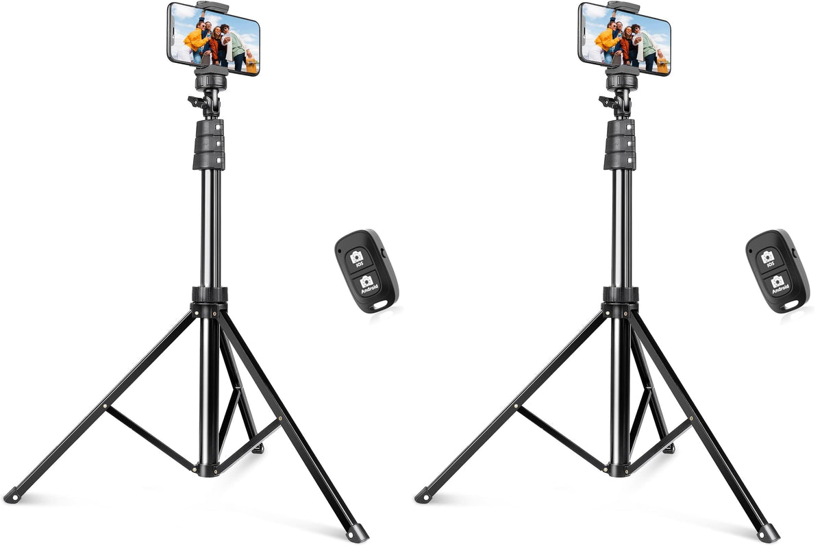 SENSYNE 62" Phone Tripod, Extendable Selfie Stick with Wireless Remote