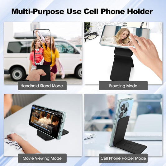 Magnetic Tripod Phone Stand, Slim Foldable Phone Holder for Iphone(Black)
