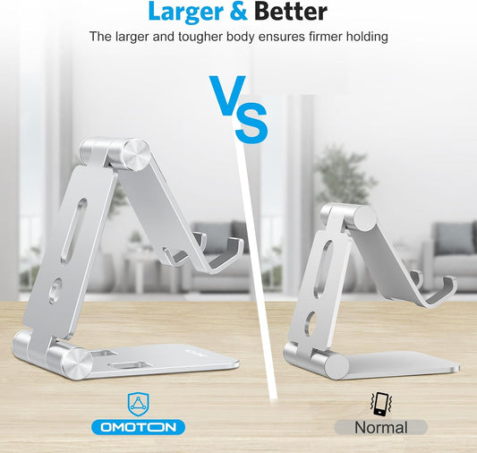 OMOTON Foldable Cell Phone Stand, C4 Portable Aluminum Phone Holder
