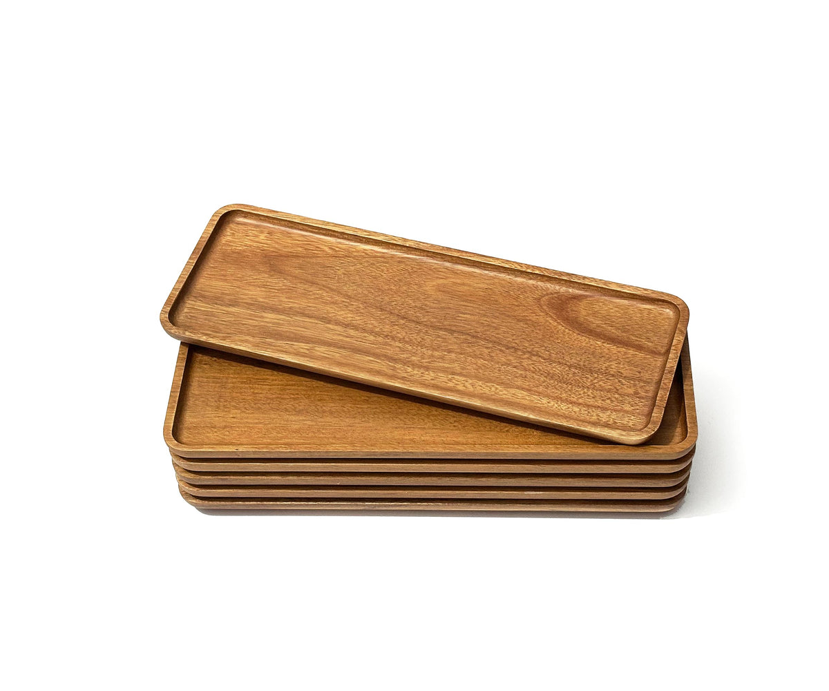 Small Wooden Tray (7.5 x 4.1 inch), Oval Mini Serving Tray