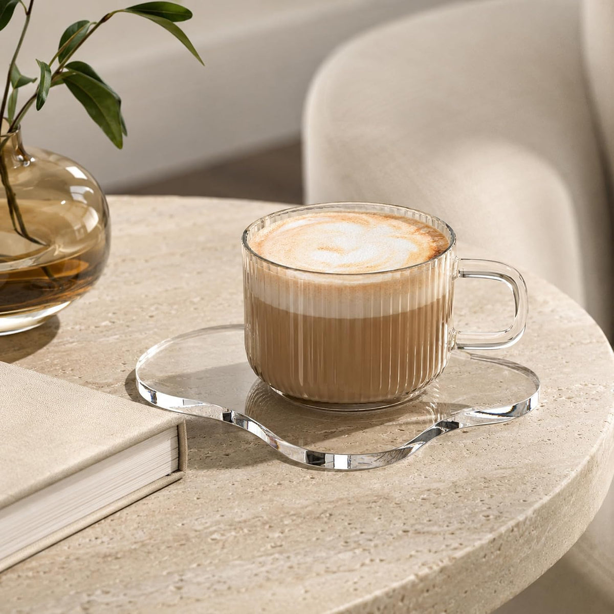 Acrylic Coaster Decorative Plates, Irregular Bar Drink Coaster, Clear Cloud Shape Coffee Cup Coaster, Perfect for Tabletop Protection and Accessories Display.(Clear)