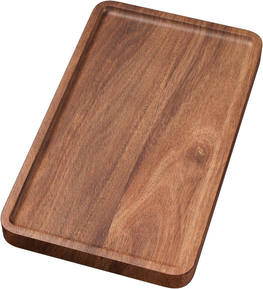 VERTORGAN Acacia Wood Serving Tray,9.8x5.9 Inch Trays,Home Decor