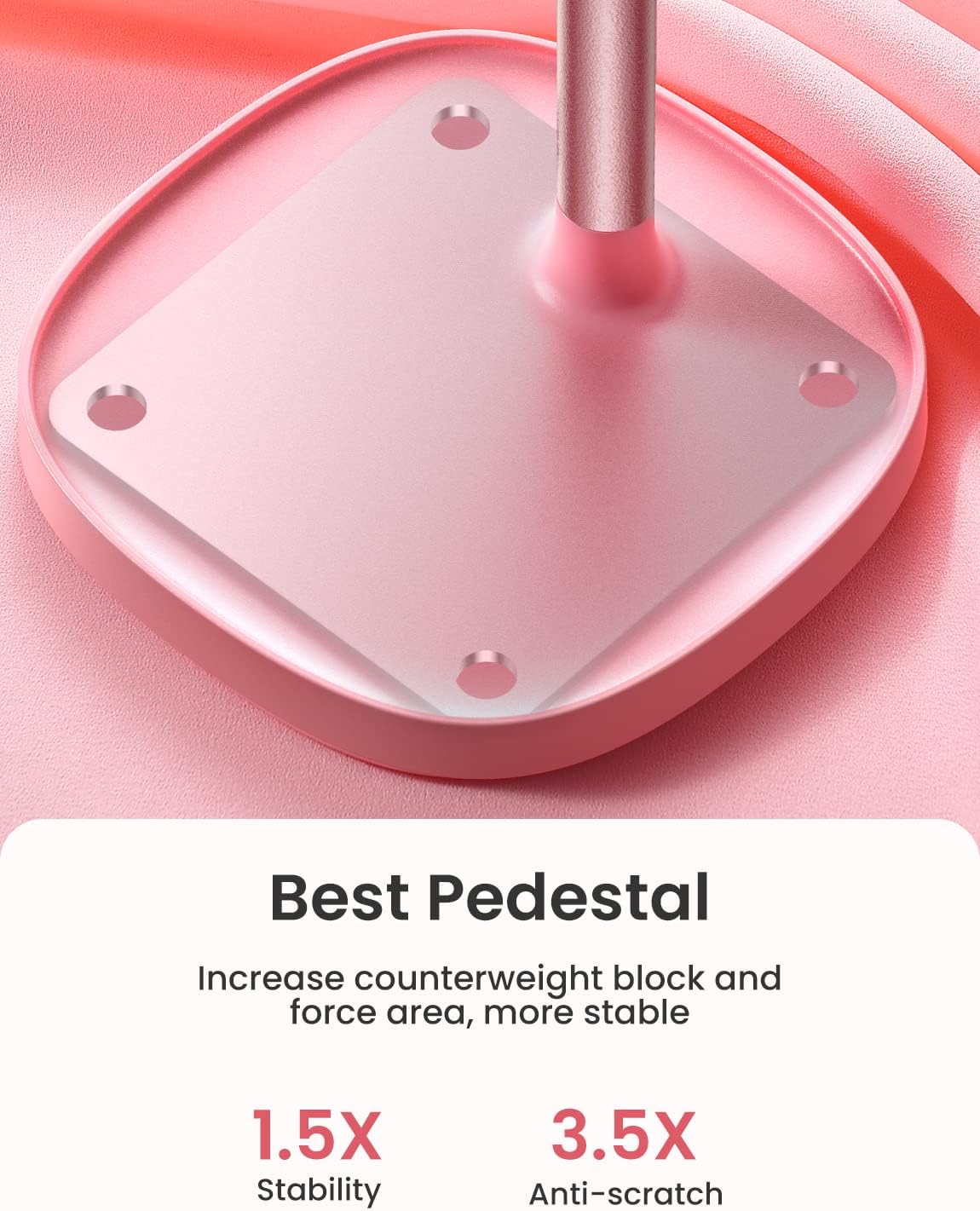 LISEN Cell Phone Stand iPhone Holder for Desk, Pink Gifts for Women Girls