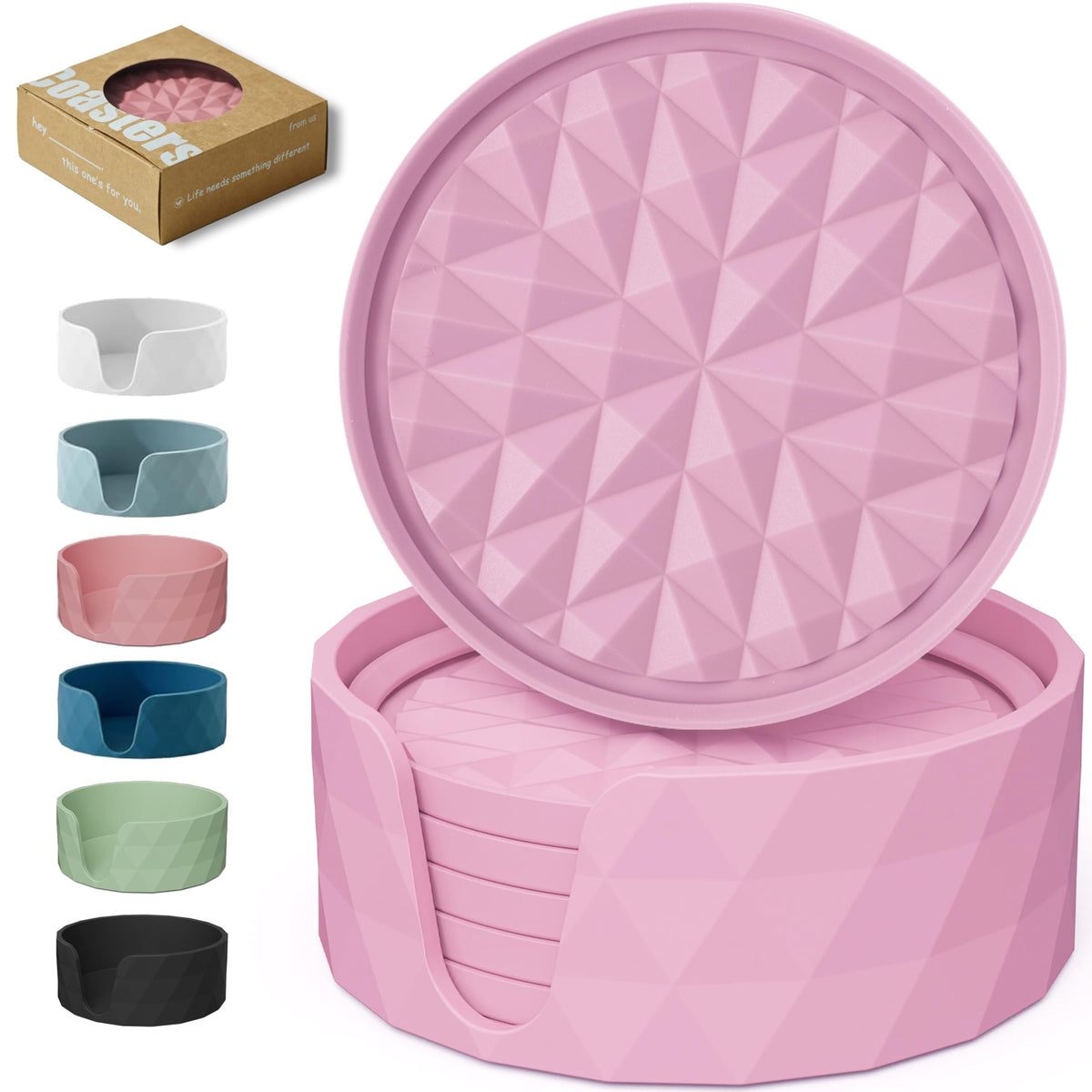 Silicone Drink Coasters Set of 4, Coaster for Desk