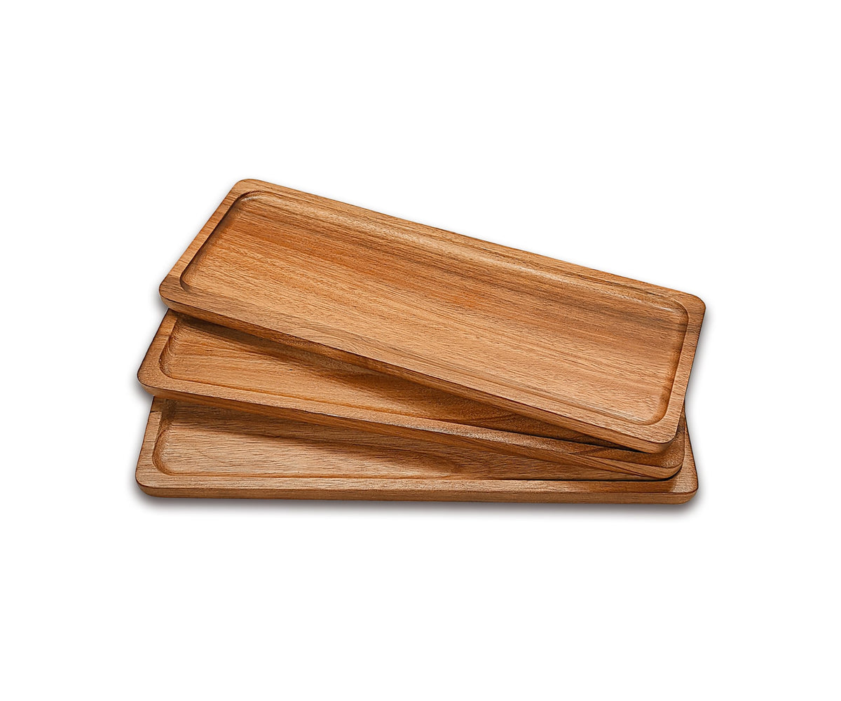 Small Wooden Tray (7.5 x 4.1 inch), Oval Mini Serving Tray