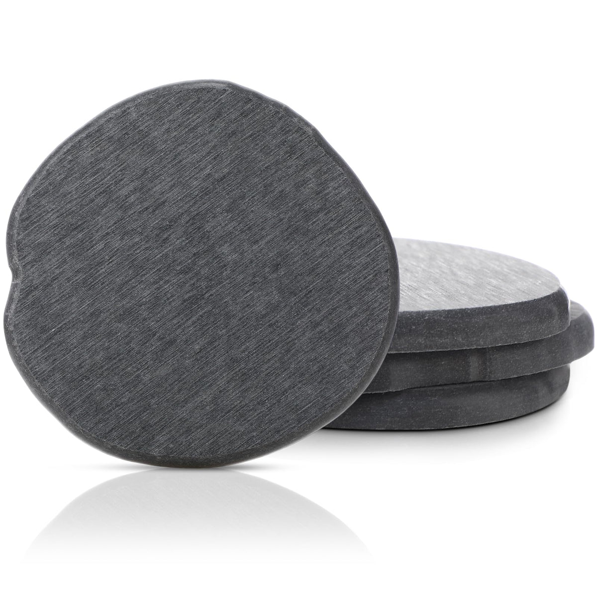 Diatomaceous Earth Coasters Set of 4，Cool Absorbent Quick-Dry Drink Coasters for Desks, Cute Modern Stone Design with Stylish White Aesthetic (4, White)