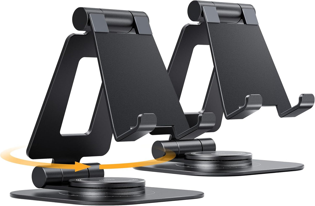Nulaxy 2-Pack 360° Rotating Dual Adjustable Phone Stand, Charging-Friendly