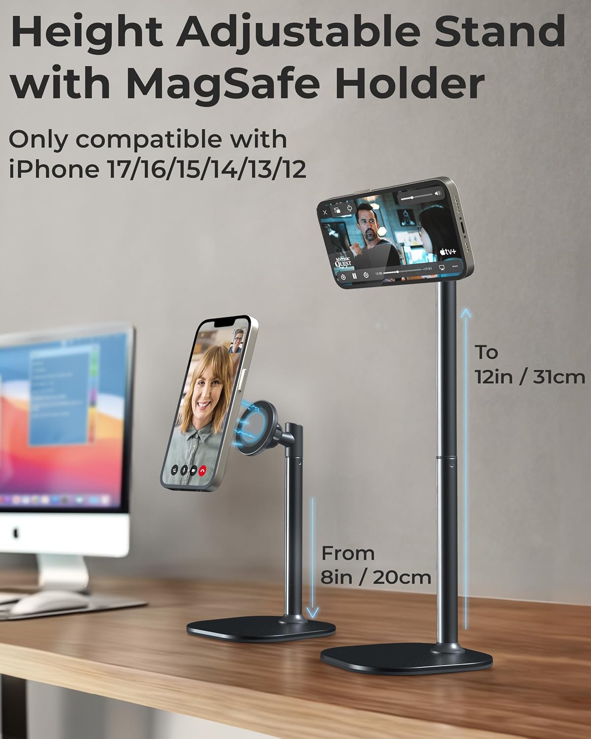 COOPER MagStand Magnetic Phone Stand for Desk, MagSafe Tripod, iPhone 17