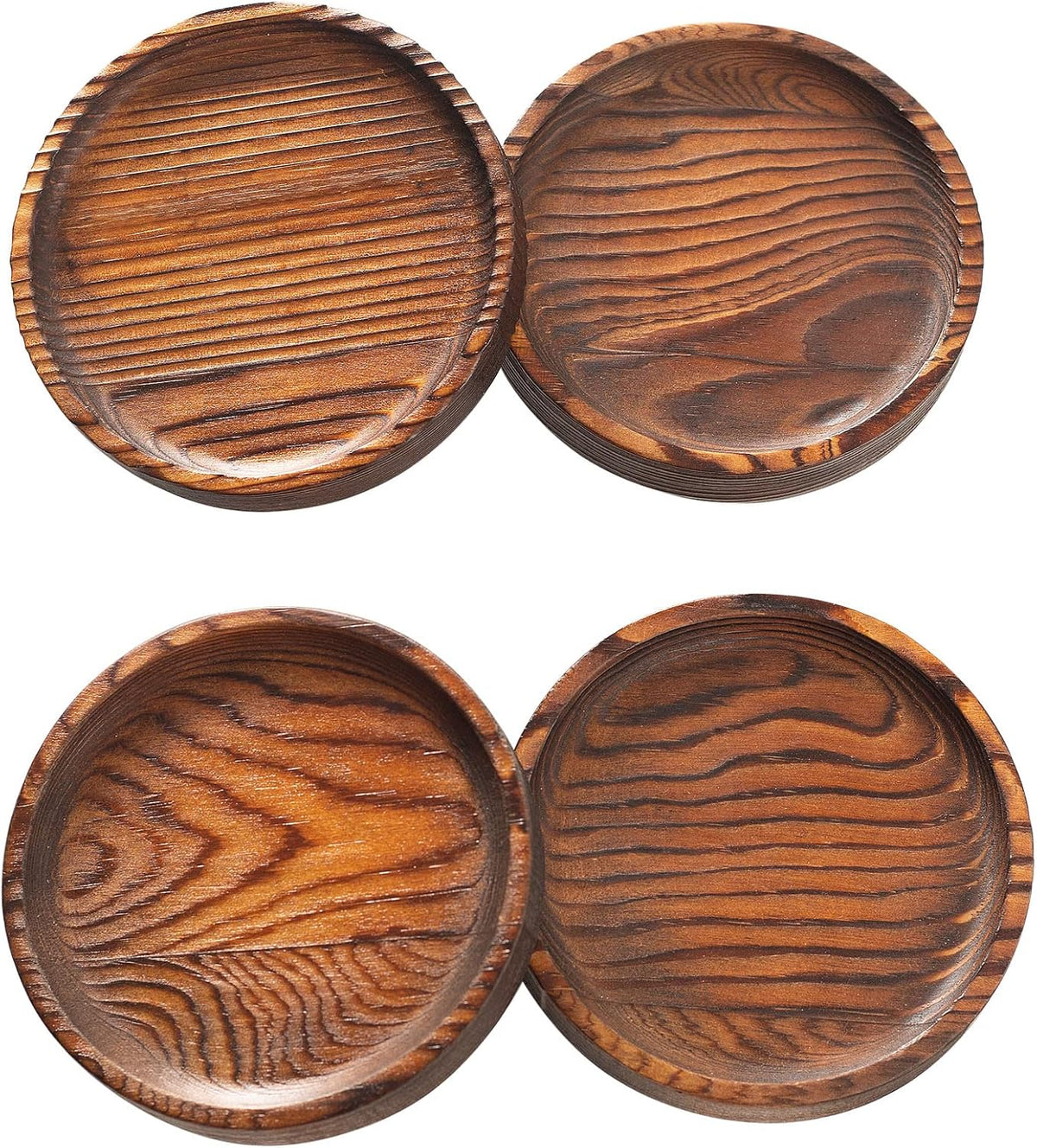 Set of 4 Wooden Coasters for Drink Absorbent-Acacia Wood Drink Coasters Set