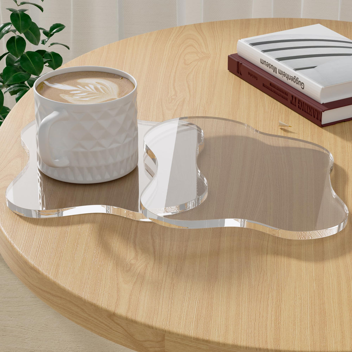 Acrylic Coaster Decorative Plates, Irregular Bar Drink Coaster, Clear Cloud Shape Coffee Cup Coaster, Perfect for Tabletop Protection and Accessories Display.(Clear)