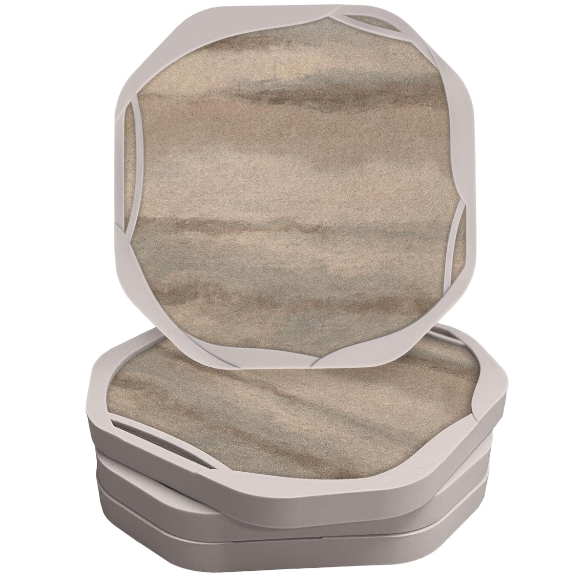 UMIRRO Absorbent Felt & Silicone Drink Cup Coasters Set of 6 with Holder