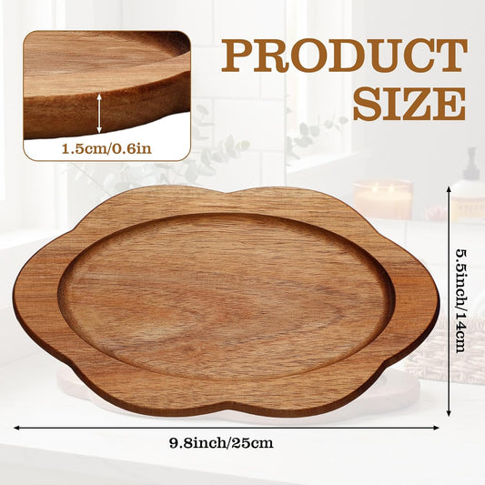 Rtteri Small Scalloped Decorative Tray Acacia Scalloped Wood Tray