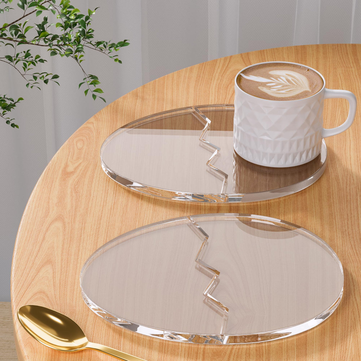 Acrylic Coaster Decorative Plates, Irregular Bar Drink Coaster, Clear Cloud Shape Coffee Cup Coaster, Perfect for Tabletop Protection and Accessories Display.(Clear)