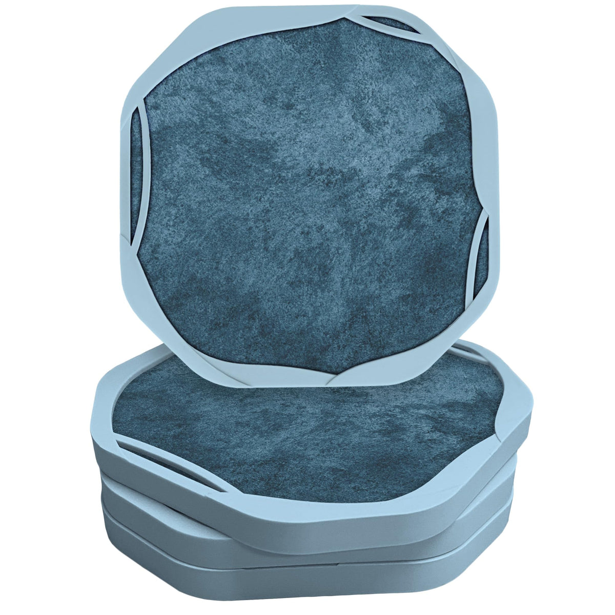 UMIRRO Absorbent Felt & Silicone Drink Cup Coasters Set of 6 with Holder