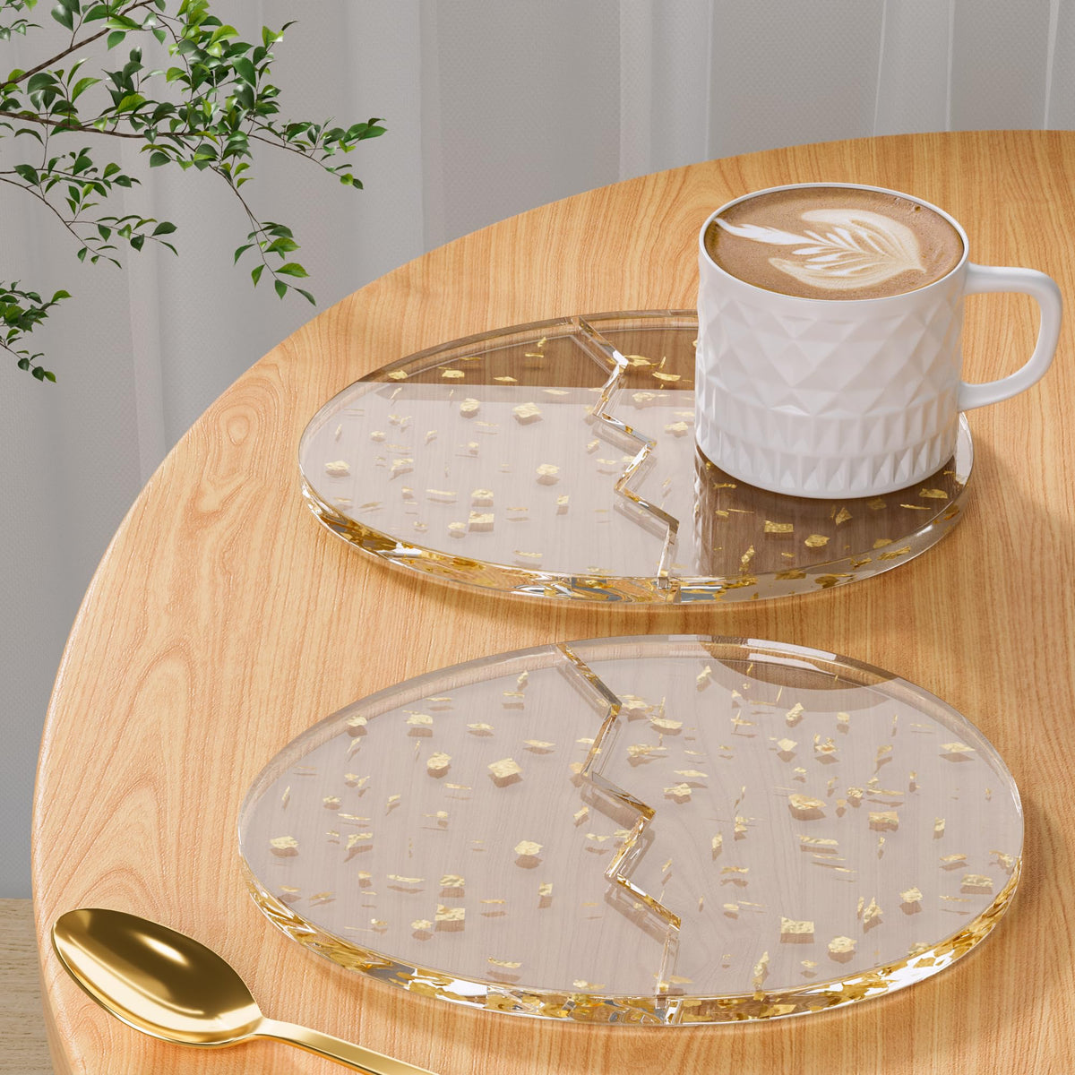 Acrylic Coaster Decorative Plates, Irregular Bar Drink Coaster, Clear Cloud Shape Coffee Cup Coaster, Perfect for Tabletop Protection and Accessories Display.(Clear)