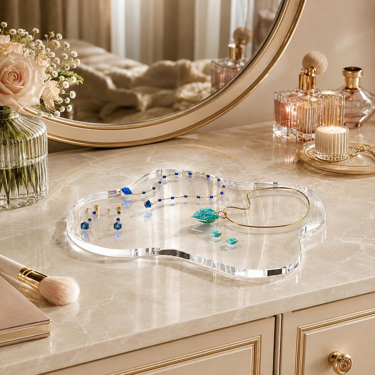 Acrylic Coaster Decorative Plates, Irregular Bar Drink Coaster, Clear Cloud Shape Coffee Cup Coaster, Perfect for Tabletop Protection and Accessories Display.(Clear)