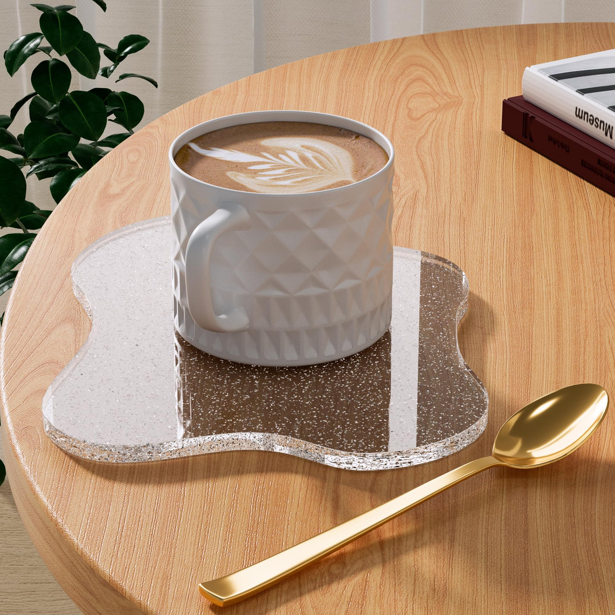 Acrylic Coaster Decorative Plates, Irregular Bar Drink Coaster, Clear Cloud Shape Coffee Cup Coaster, Perfect for Tabletop Protection and Accessories Display.(Clear)